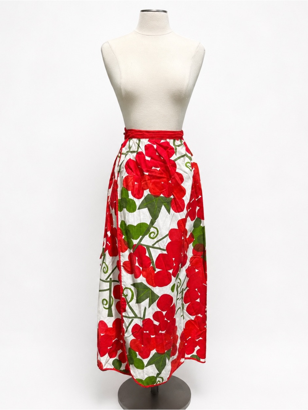 Vintage Vera Neumann Floral Cotton Wrap Maxi Skirt – Late 60s/Early 70s Small